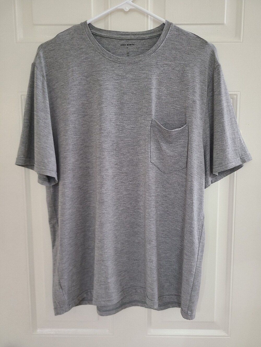 Cozy Earth Men's Bamboo Stretch Knit Short Sleeve Pajama Tee Shirt Sz M Gray EUC